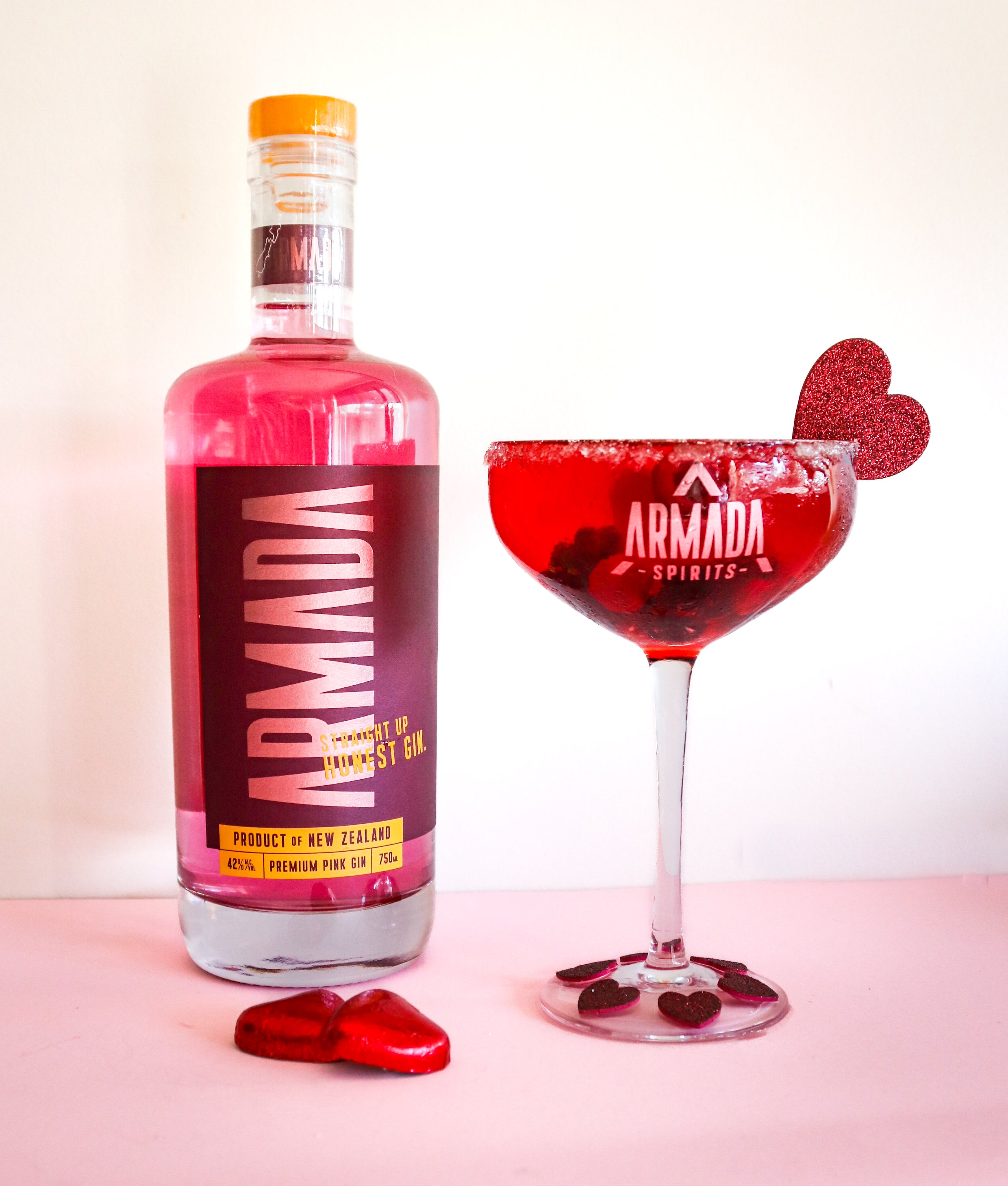 Valentines Day Pink Gin Cocktail Recipe Armada Spirits